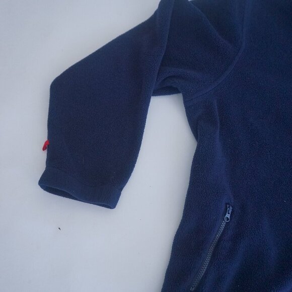 Vintage '90S R&R Navy Fleece Jacket Liner w/ Loops Zip Up Sweater Size Large - Picture 7 of 10